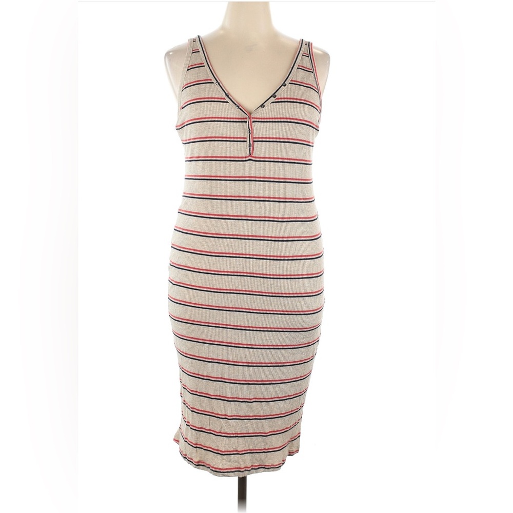 All in Favor Striped Dress - Red and Cream
